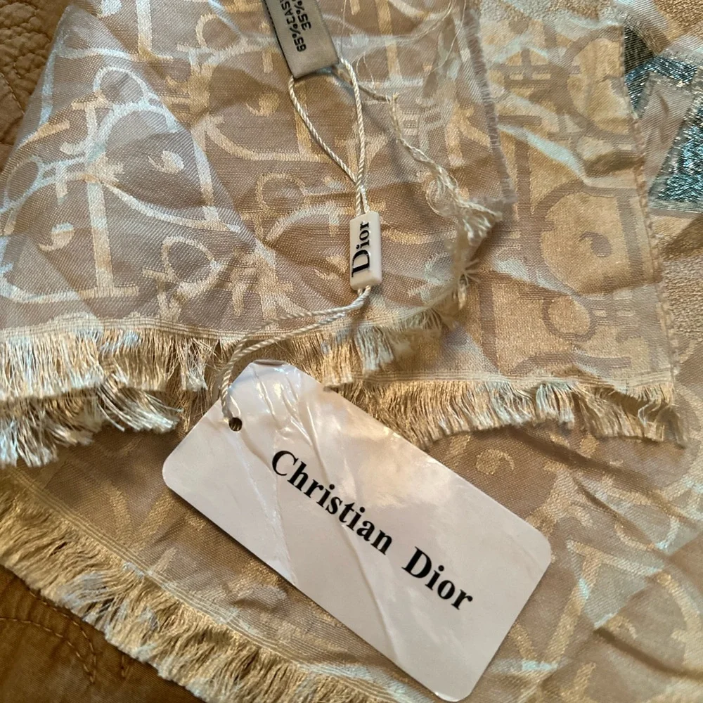 Dior Beige Patterned Scarf - Picture 3 of 6